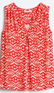 Skies are Blue Sleeveless V Neck Blouse